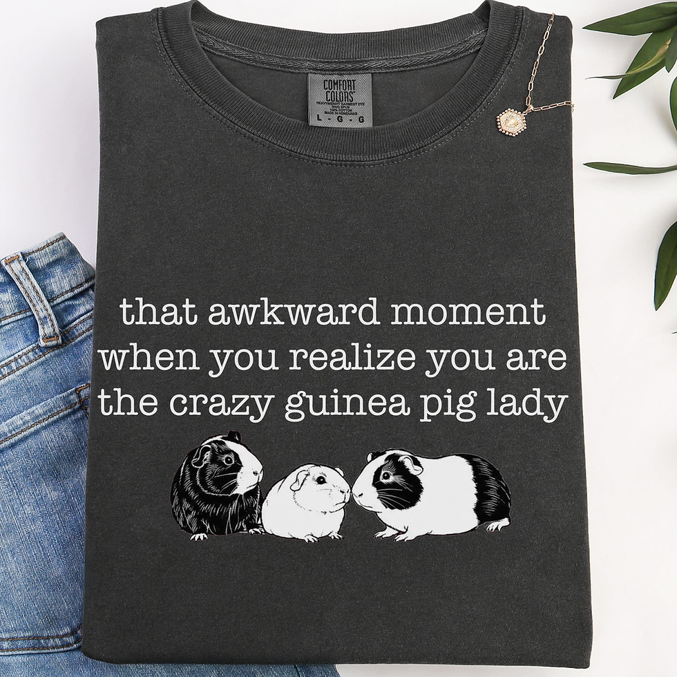 Thumbnail: Crazy guinea pig lady tee T-Shirt | guinea pig illustration, comfort colors
