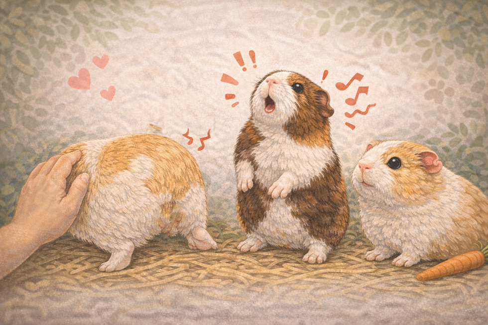 Three female guinea pig in heat.