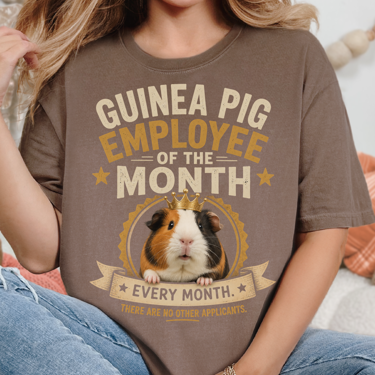 Funny Guinea Pig Employee of the Month Shirt Guinea Pig Mom & Dad Comfort Colors