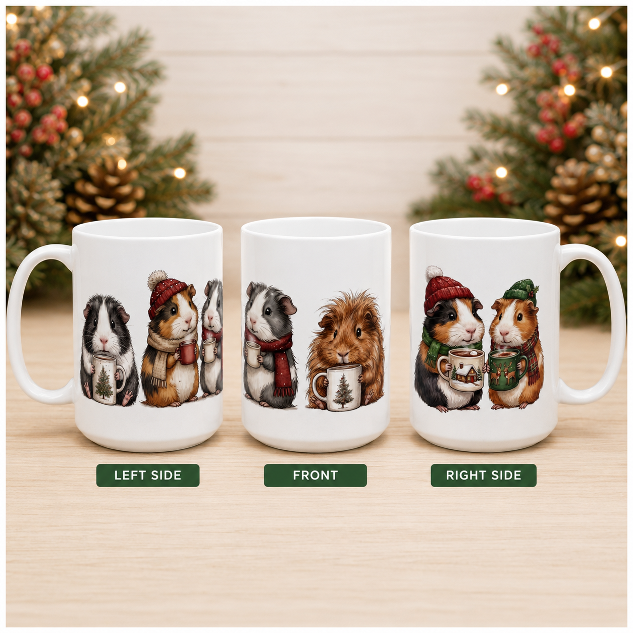 Christmas Guinea Pig Mug Guinea pigs with Christmas Mugs