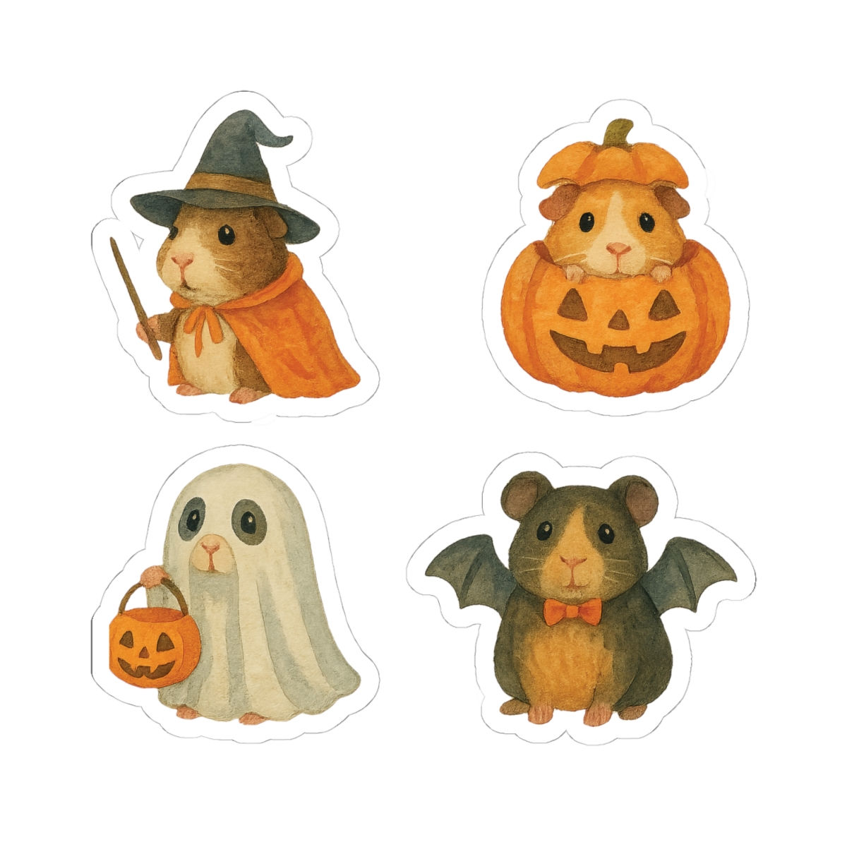 Guinea Pig Halloween Sticker Set #2– Spooky-Cute Vinyl Decals