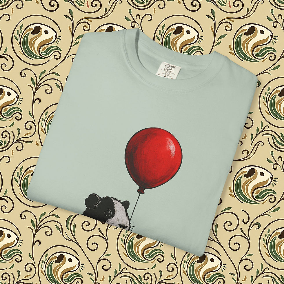 Thumbnail: 🎈 Up, Up, and Wheek! – Red Balloon Guinea Pig Luxe Tee