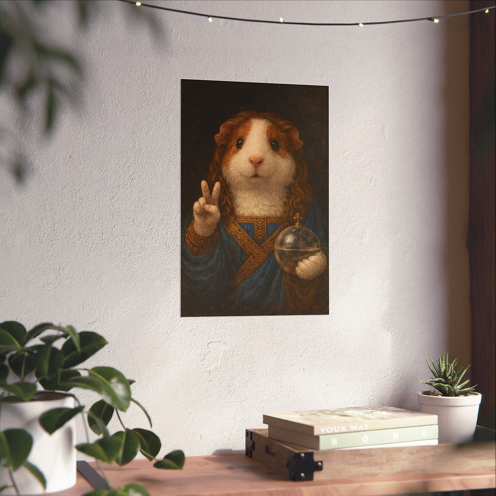 Thumbnail: Salvator Mundi Guinea Pig Poster, Funny Renaissance Wall Art, Art Parody Print