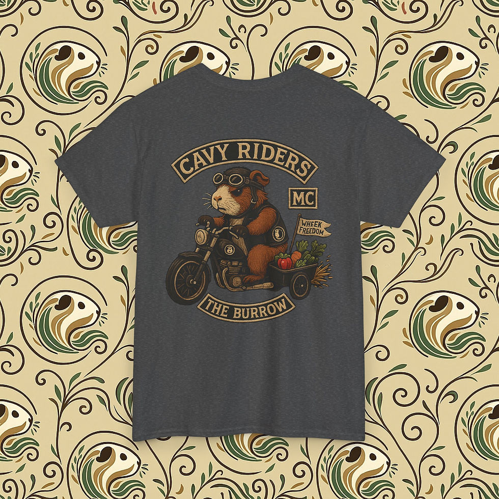 Thumbnail: Cavy Riders Guinea Pig Biker T-Shirt Funny Motorcycle Club Tee American Flag