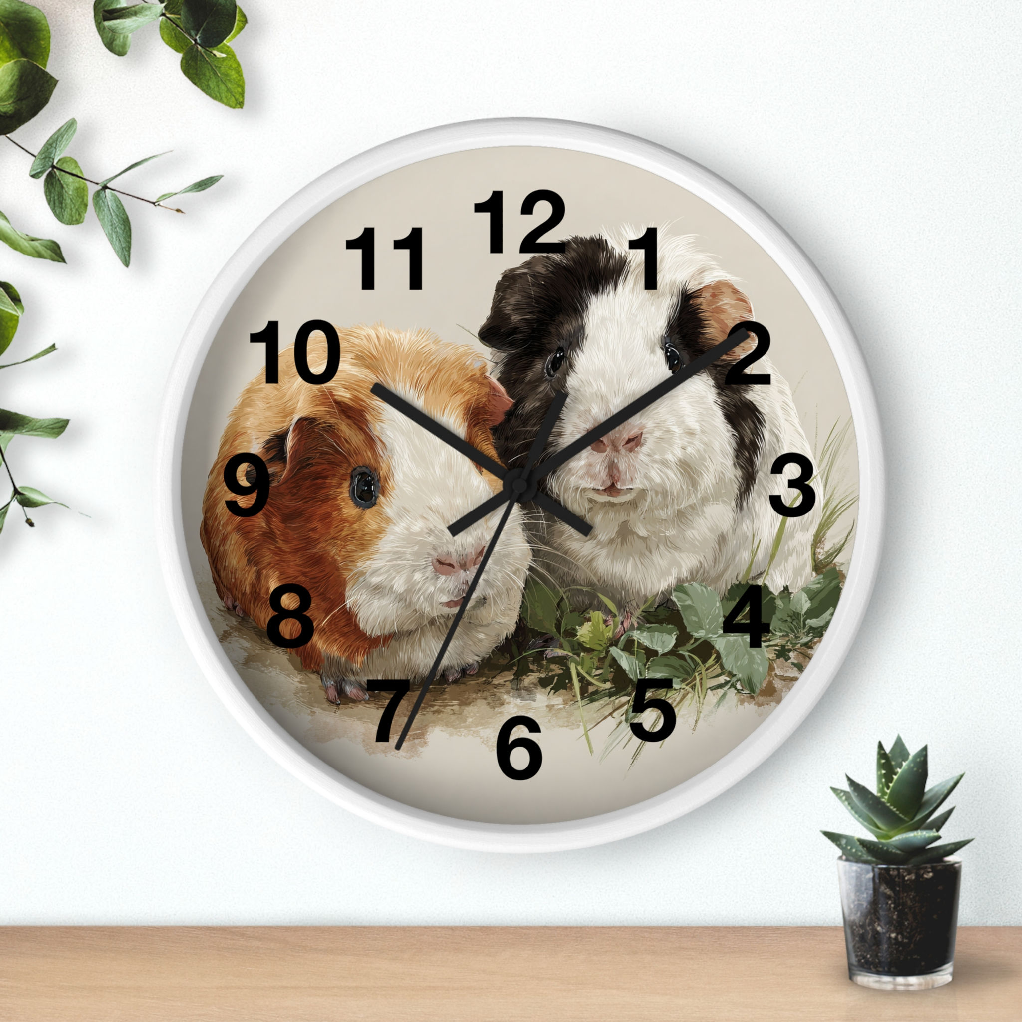 Guinea Pig Wall Clock - Nature-Inspired Clock for Kitchen, Office, or Nursery