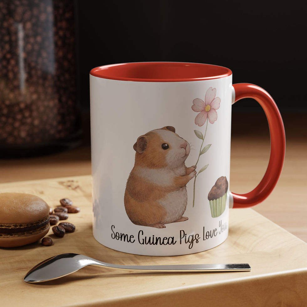 Thumbnail: Guinea Pig Mug - Ceramic Coffee Cup with Accent Colors