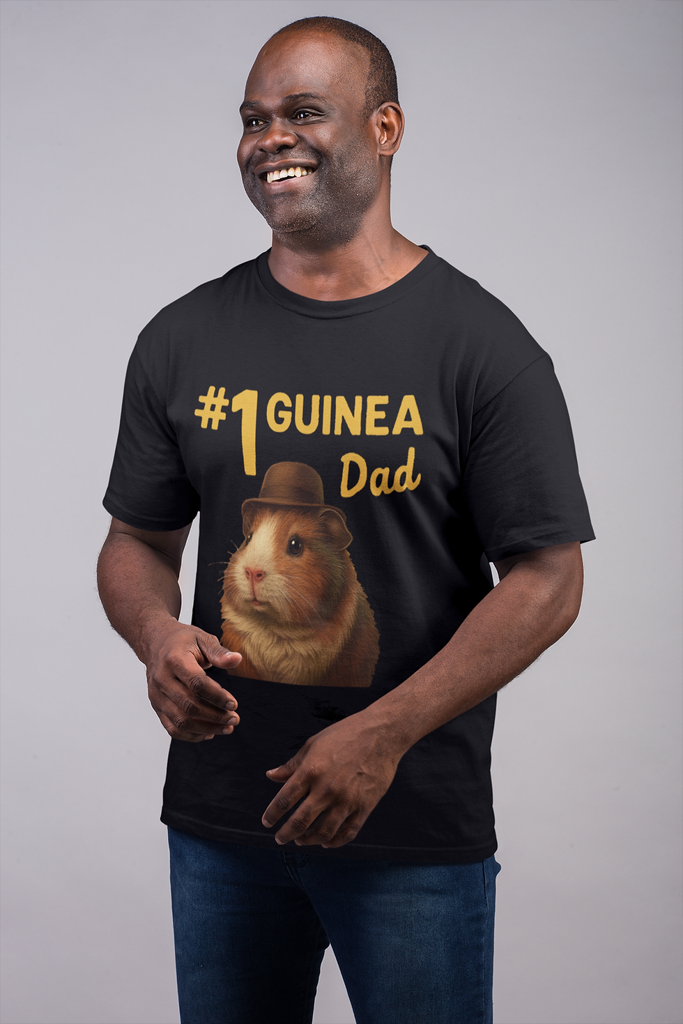 Thumbnail: #1 Guinea Dad Luxe T-Shirt – Funny Gift for Guinea Pig-Loving Dads