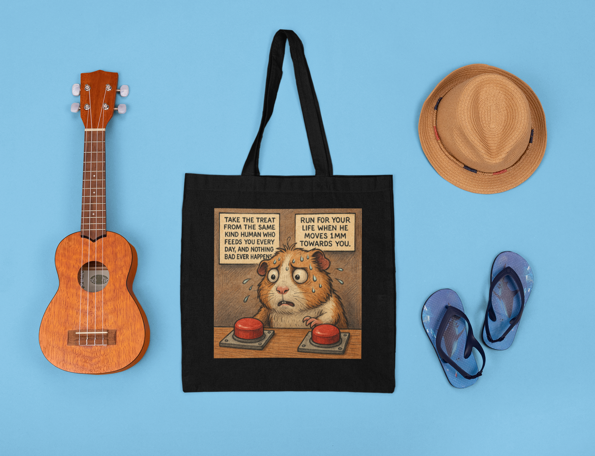 Trust or Flee? Guinea Pig Tote Bag – Adorable and Relatable Carryall