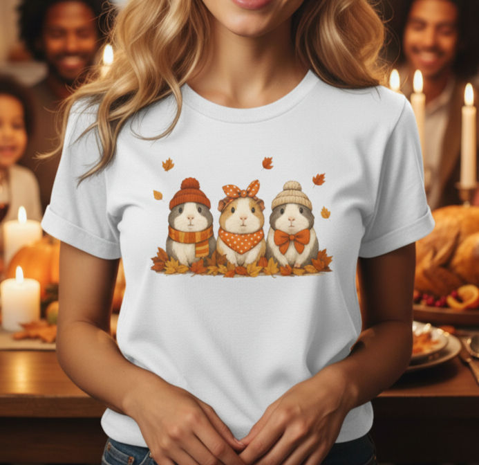 Thankful Guinea Pig T-Shirt | Cute Fall & Thanksgiving Graphic Tee