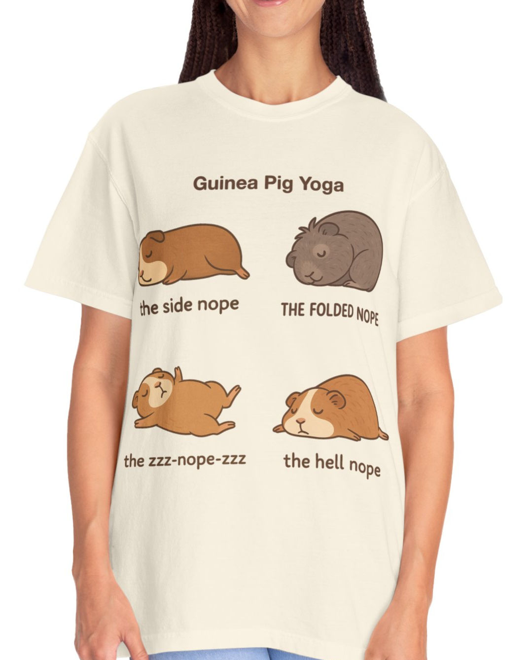 Guinea Pig Yoga Luxe T-Shirt – Funny Animal Lover Tee for Pet & Zen Fans