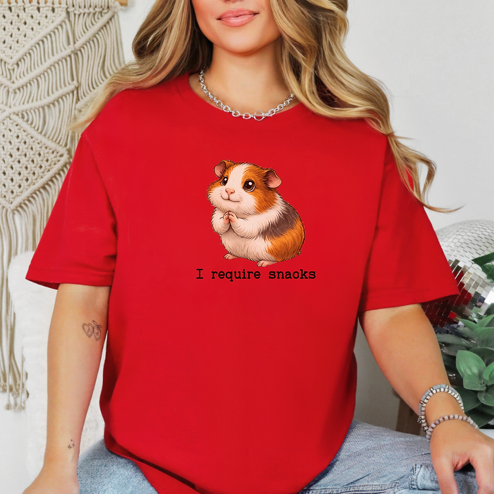 Thumbnail: Guinea Pig 'I Require Snacks' T-Shirt Comfort Colors