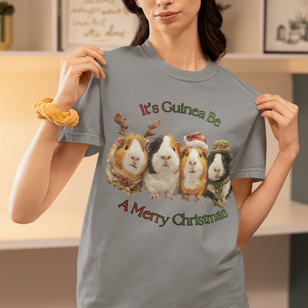 Thumbnail: Guinea Be a Merry Christmas T-Shirt — Cute Guinea Pig Holiday Tee
