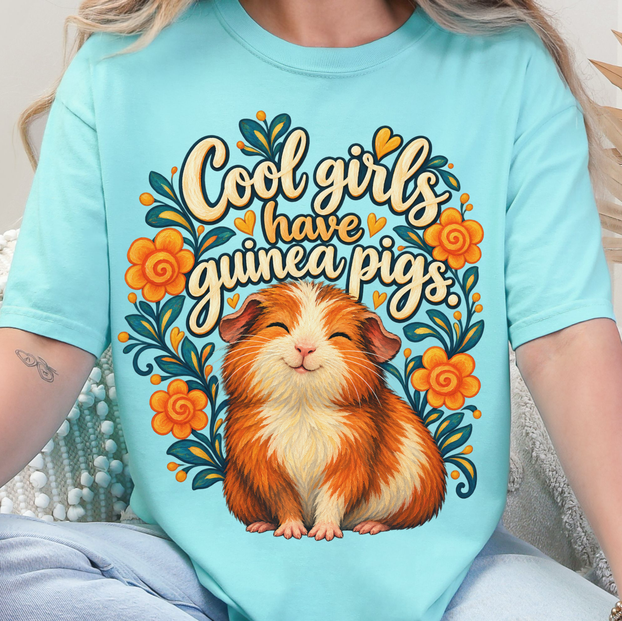 Cool Girls Have Guinea Pigs T-Shirt — Cute Guinea Pig Graphic Tee