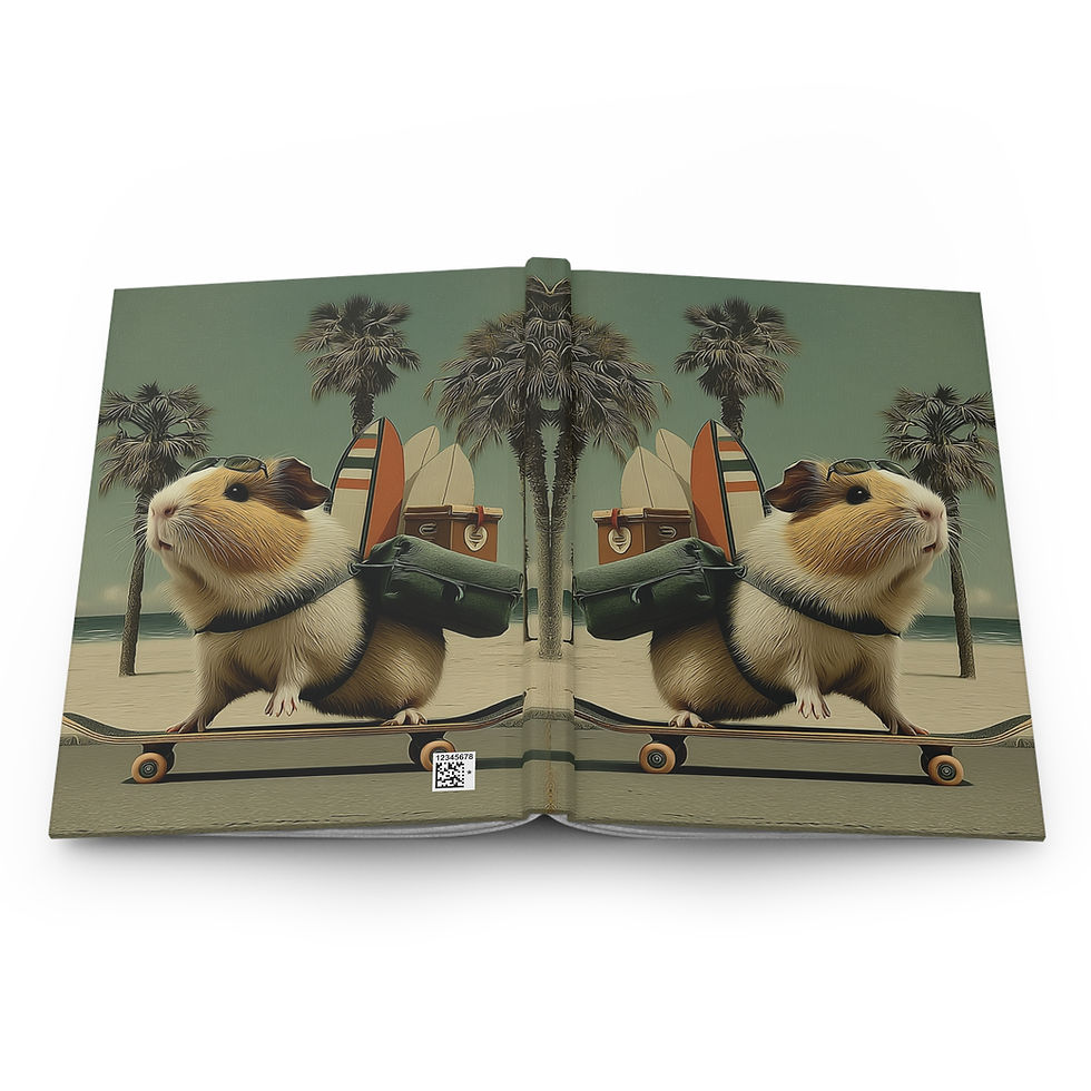 Thumbnail: Guinea Pig Skateboard Hardcover Journal — California Boardwalk Sketchbook