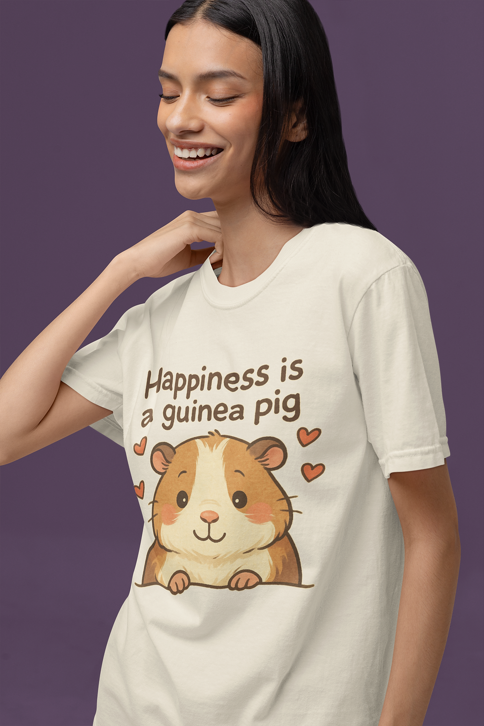 “Happiness Is a Guinea Pig” Unisex Luxe T-Shirt – Wear Your Joy