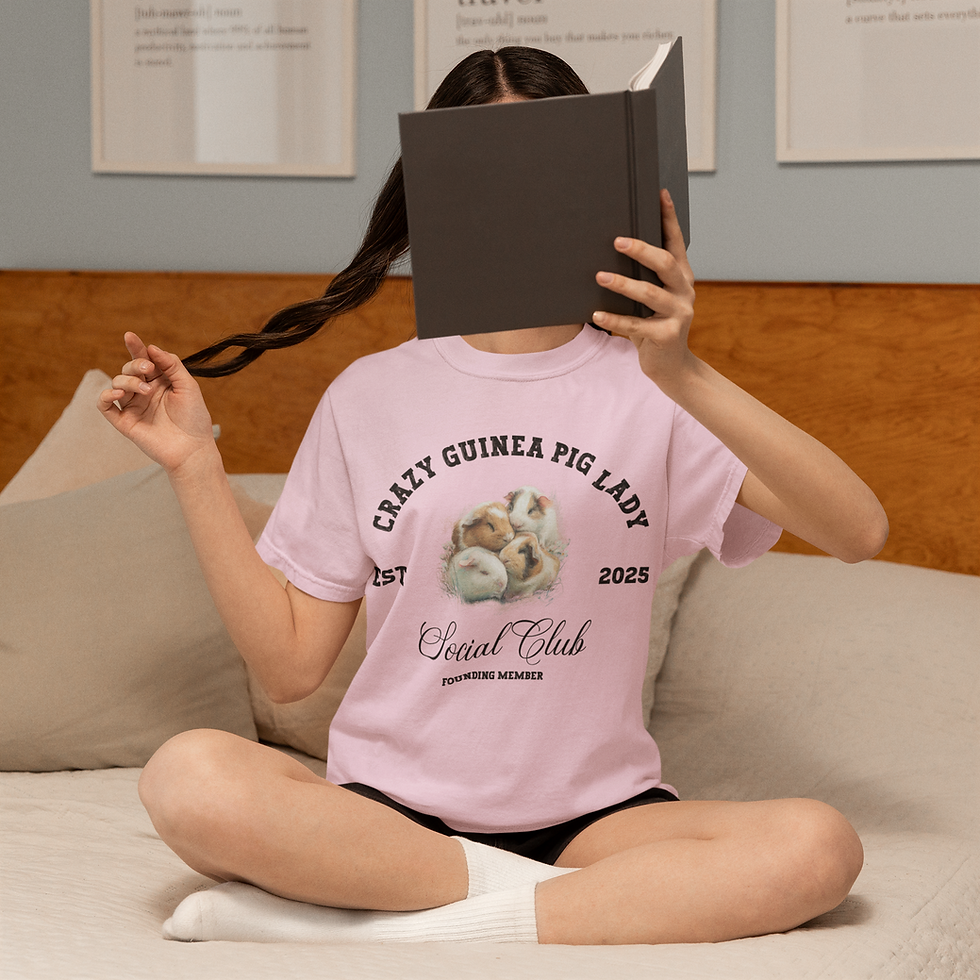 Thumbnail: Crazy Guinea Pig Lady Social Club T-Shirt -Comfort Colors®-Founding Member 2025 
