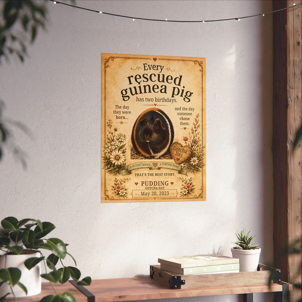 Thumbnail: Custom Guinea Pig Gotcha Day Print | Personalized Adoption Gift 