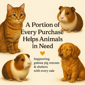 A portion of every sale is donated to guinea pig rescues.