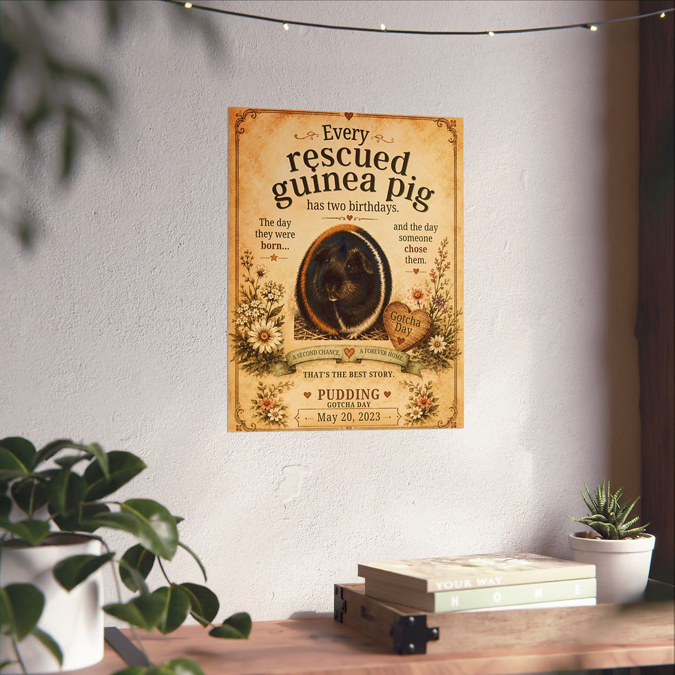 Thumbnail: Custom Guinea Pig Gotcha Day Print | Personalized Adoption Gift 