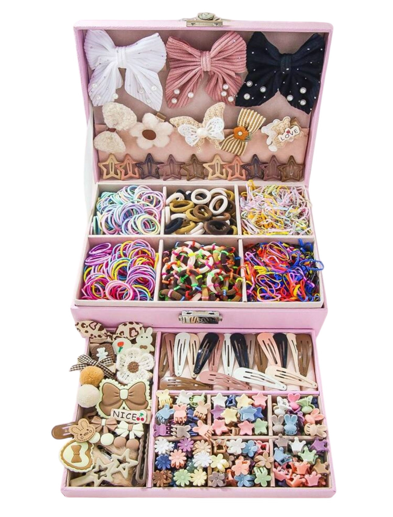 Caja tipo joyero de colas y prensas + de 1000 piezas