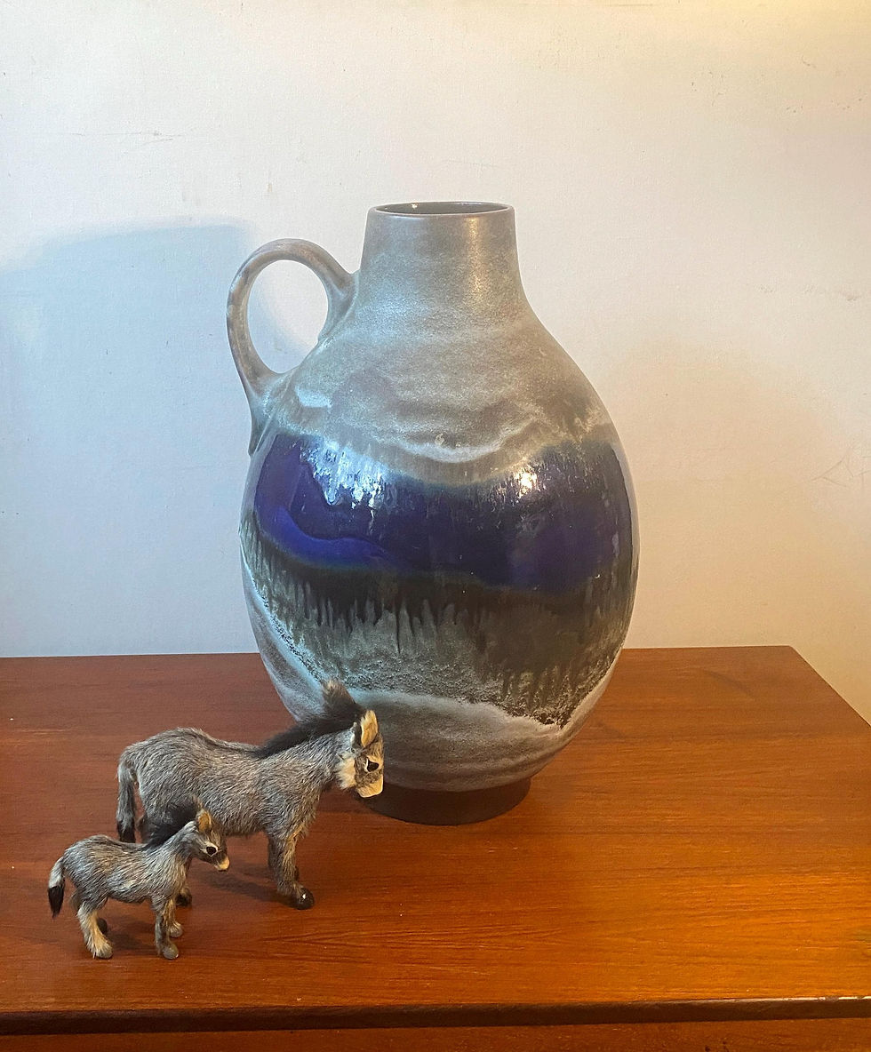 Miniaturbild: Große Ballonvase aus grau-blauer Fat-Lava-Keramik