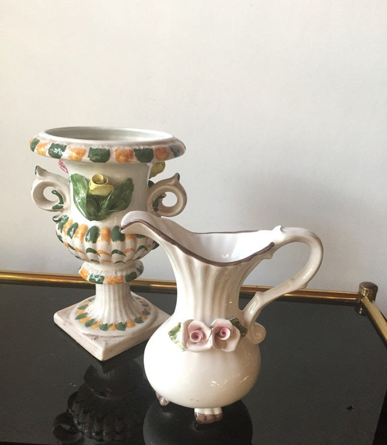 Miniaturbild: Vecchia Bassano: handbemalte Amphorenvase mit Rosen