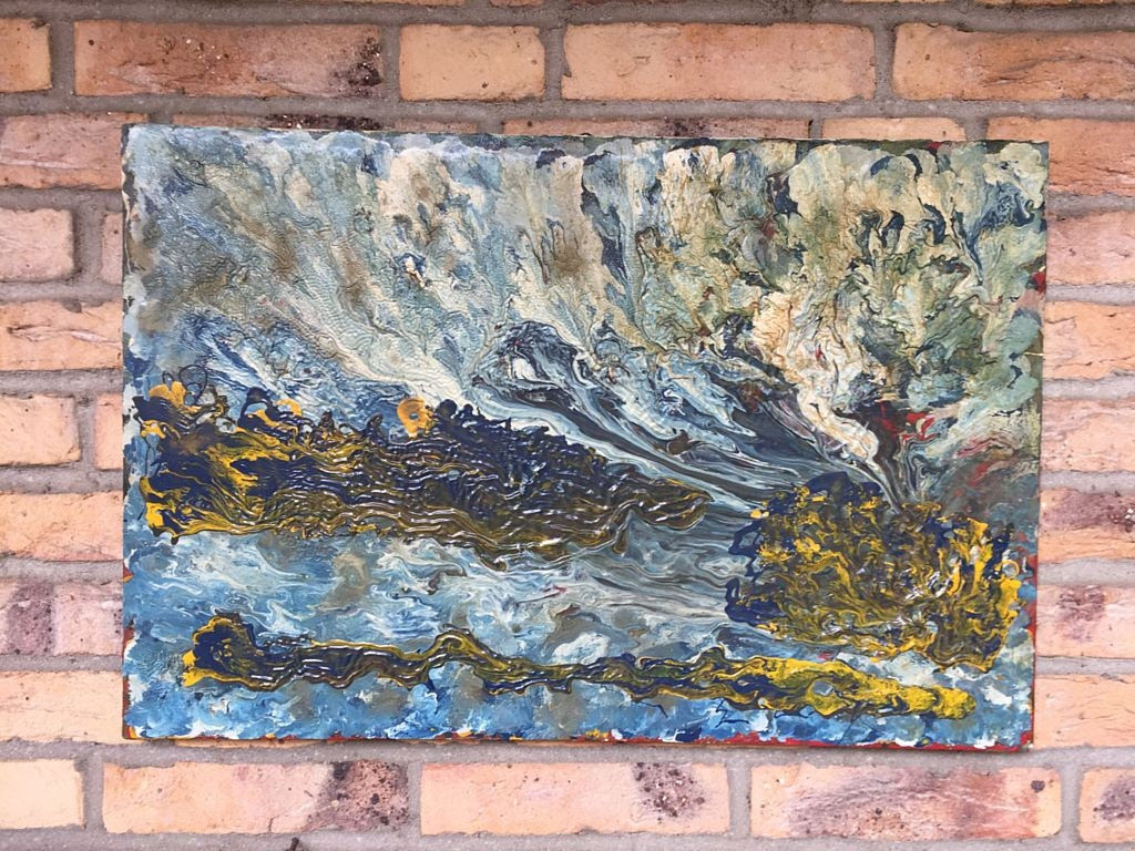 Abstraktes Ölgemälde von Giovanni Perocchio, signiert 1971