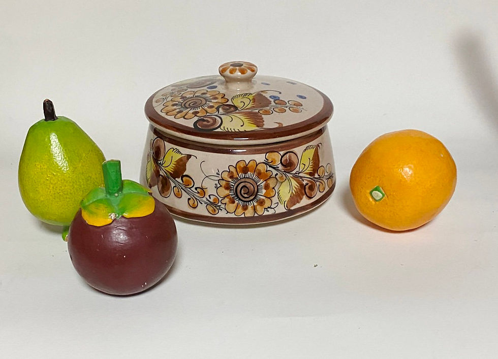 Miniaturbild: Handbemalte mexikanische Tonalá-Terrine mit Blumendekor
