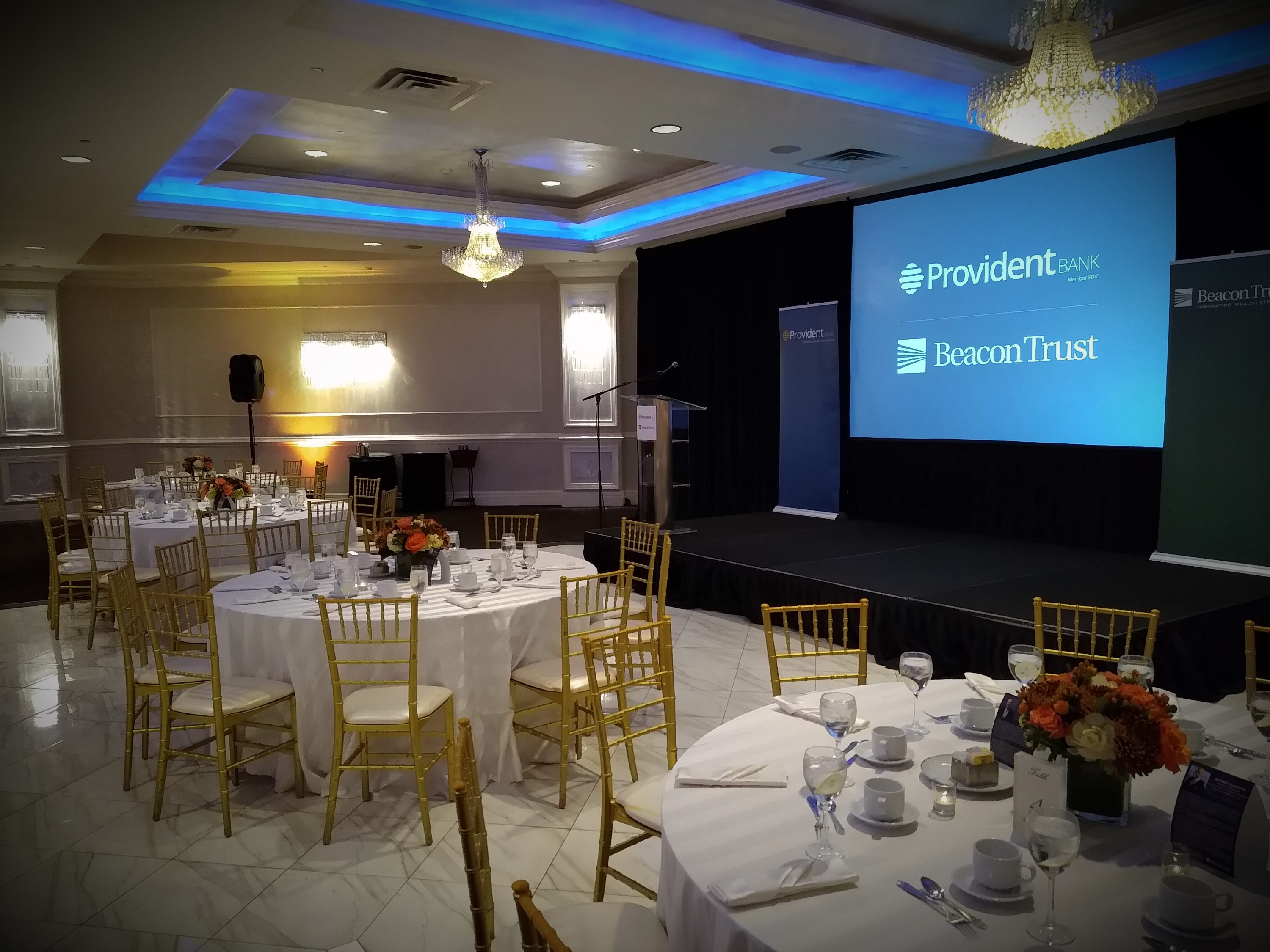 Full service AV setup by Bergen AV at NJ corporate event
