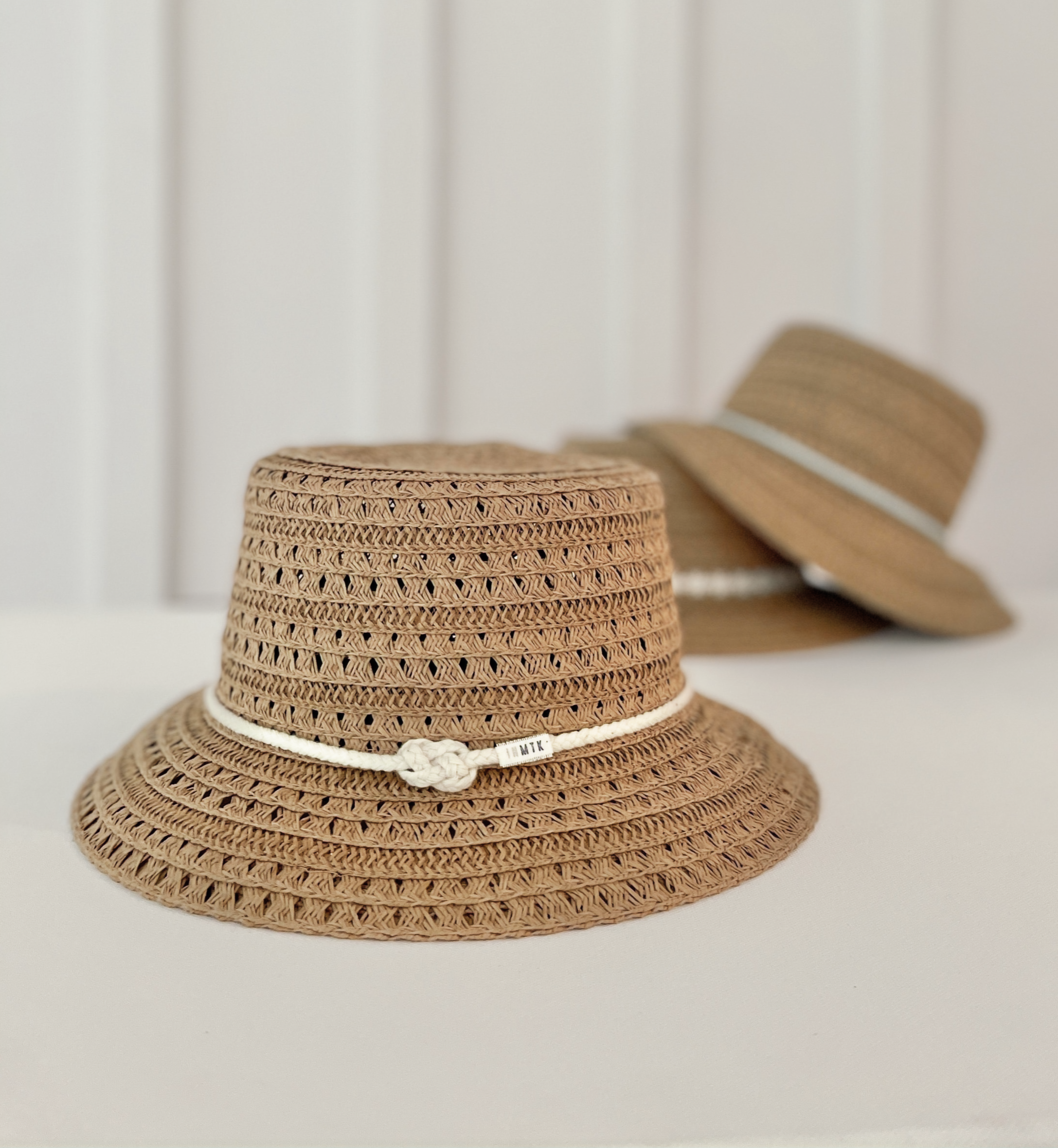 MONTAUK NAUTICAL KNOT Straw Bucket Hat