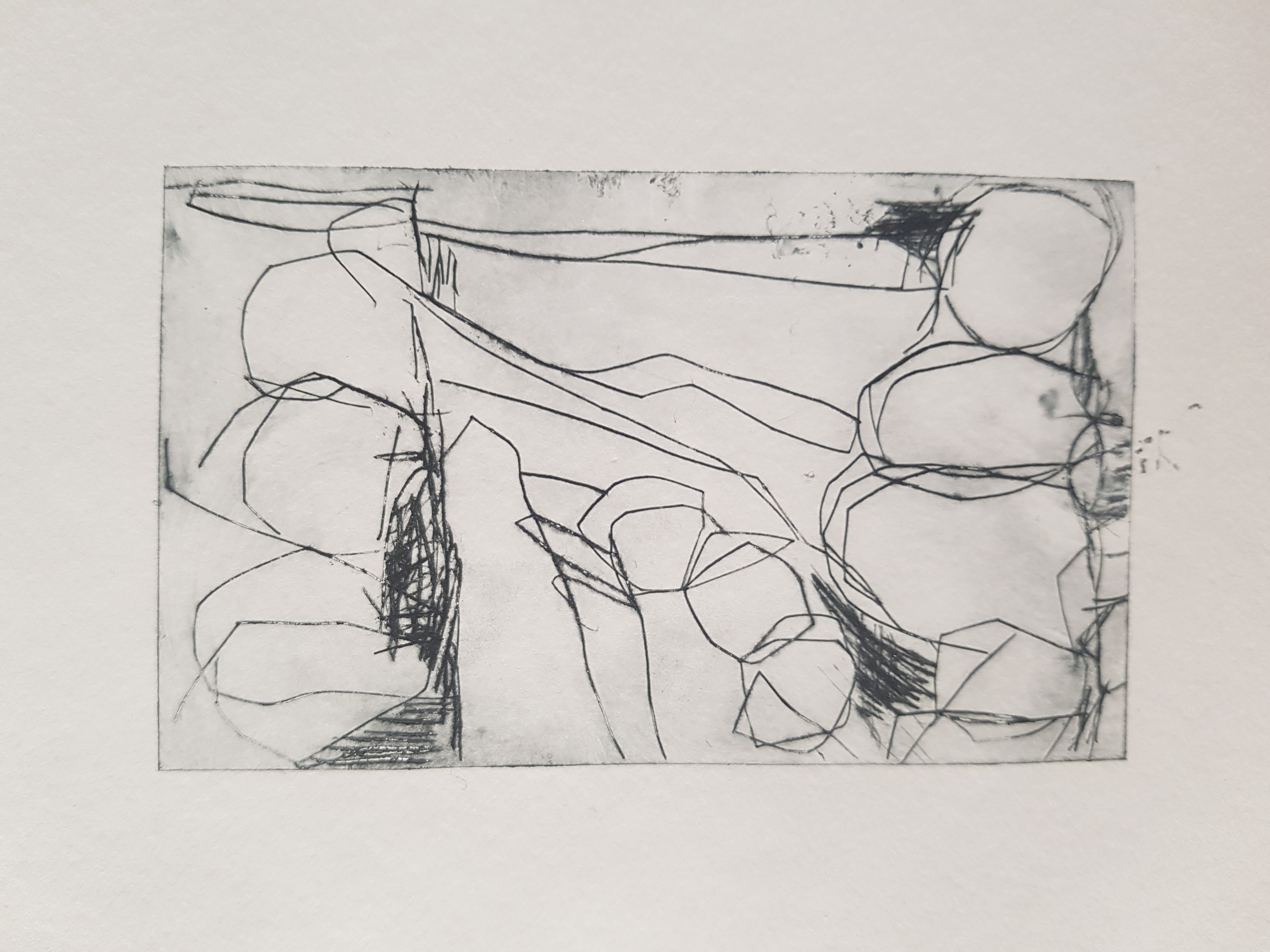 Drypoint etching of Landscape