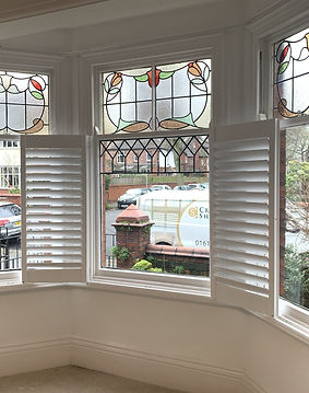 victorian cafe style shutters bay window