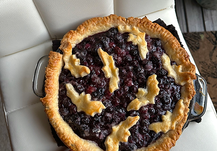Spooky Blueberry Bat Pie