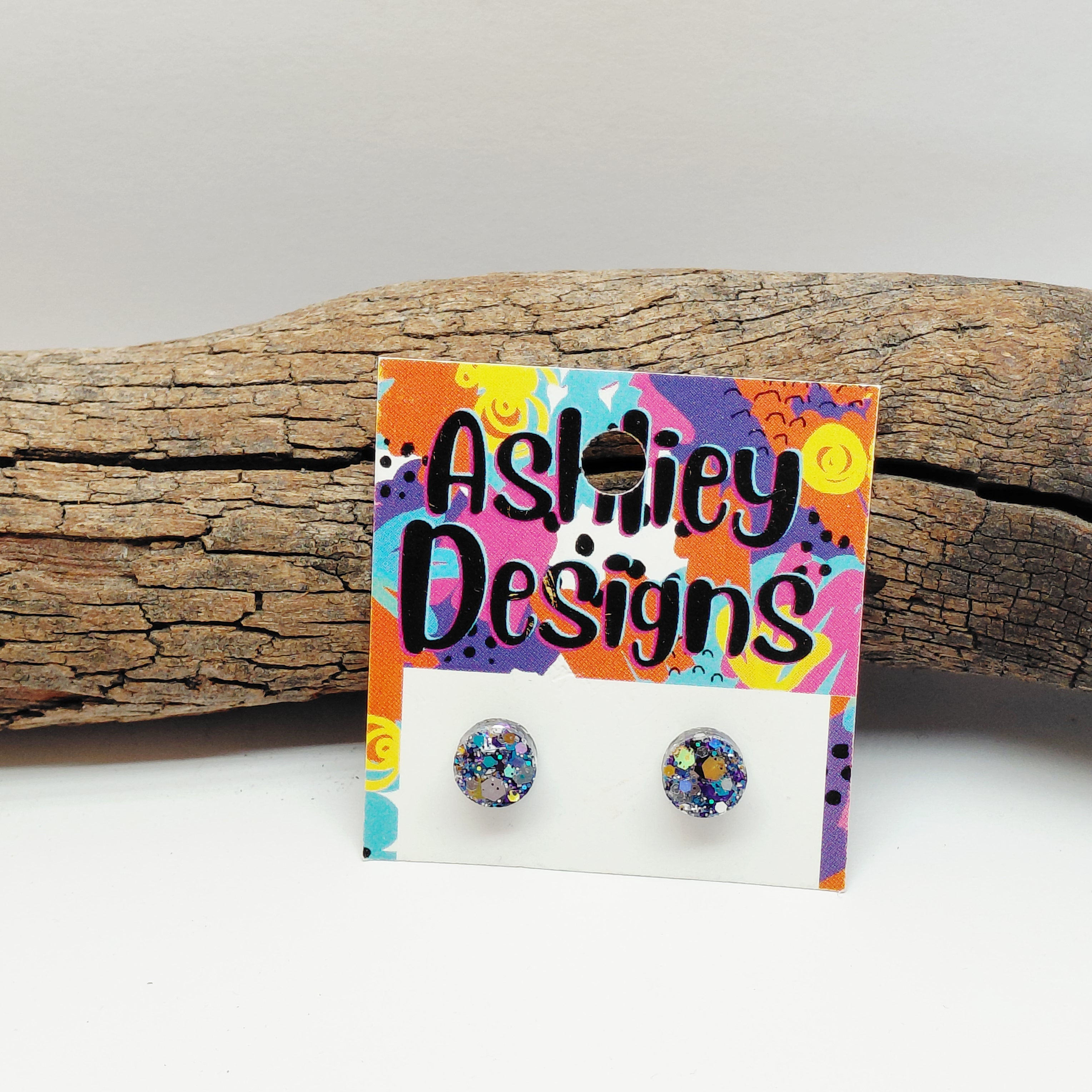 Small Fantasy Sparkle Glitter Studs