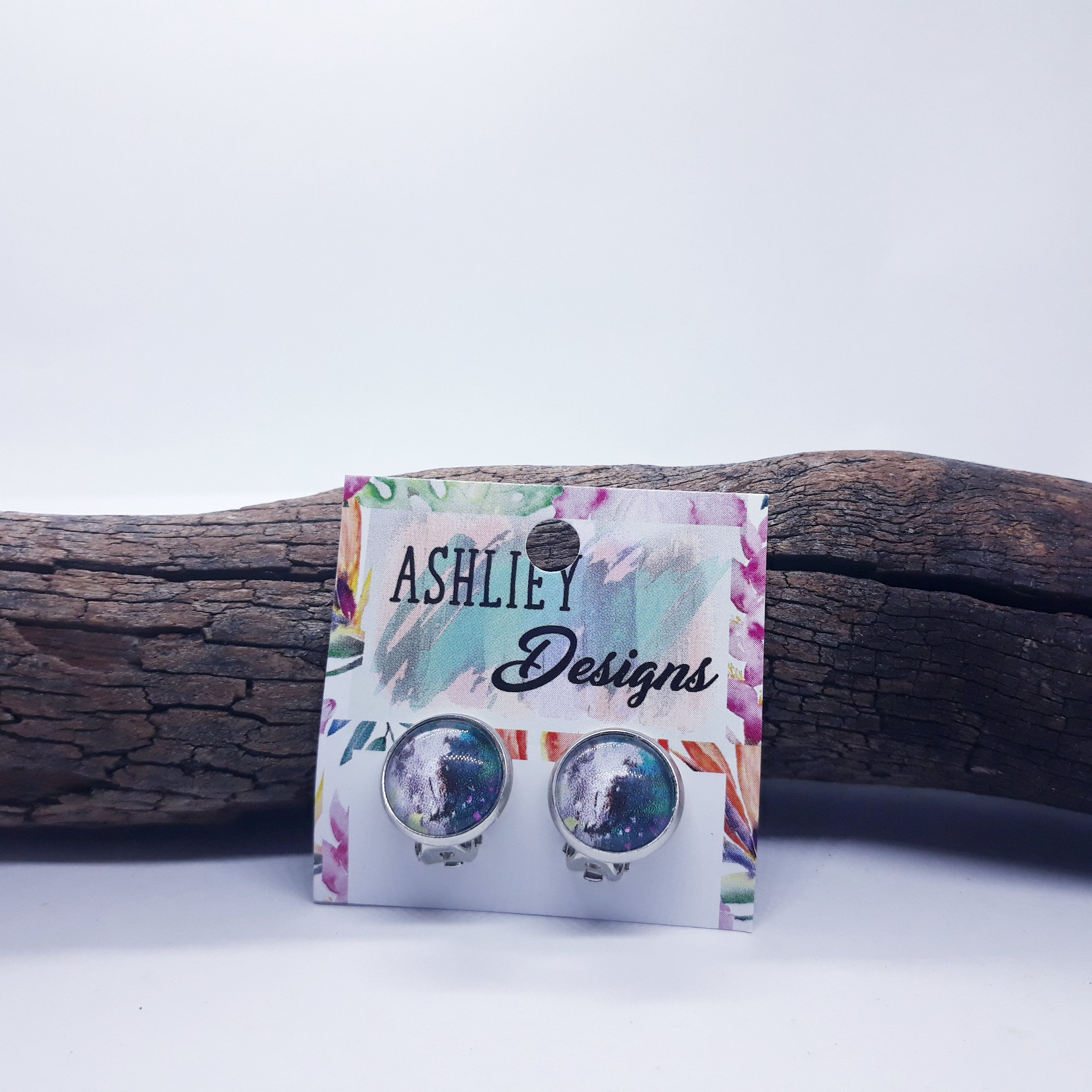 Green/Black Abstract Clip-ons