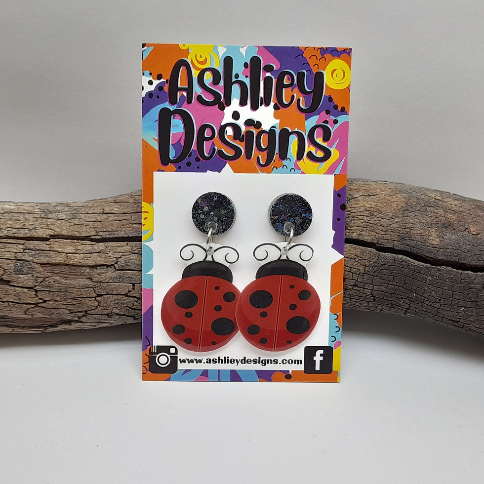 Small Lady Bug Dangles