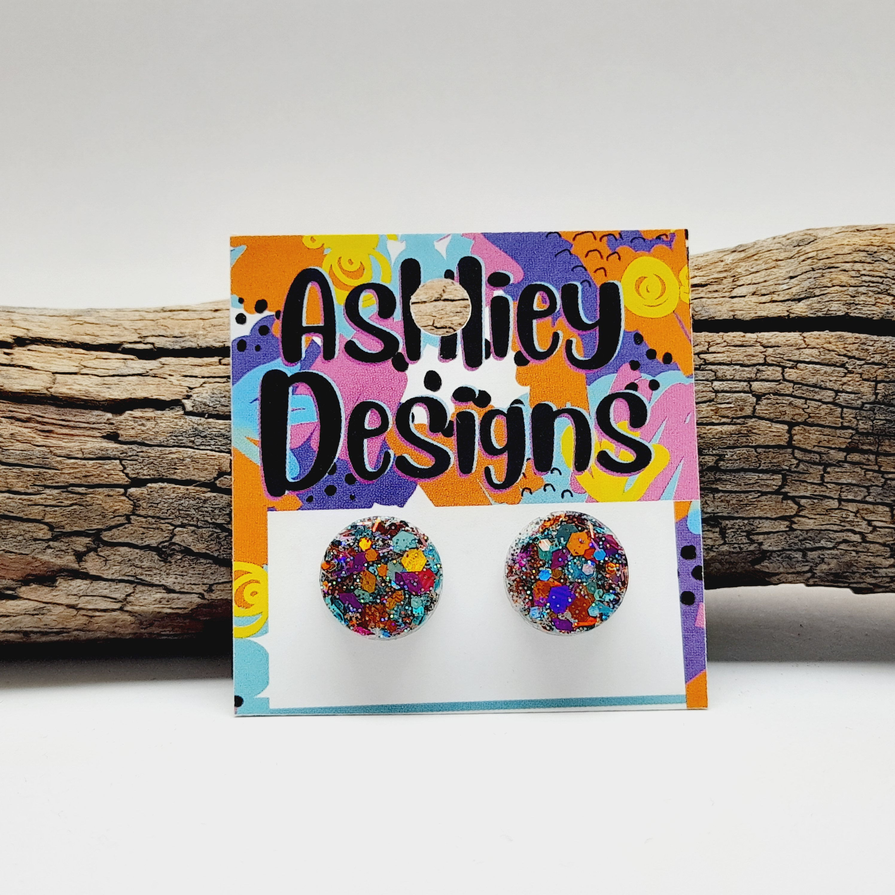 Walking On Sunshine Sparkle Glitter Studs