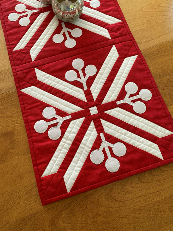 Snowberry Song Quilted Table Runner NCU0NXD805