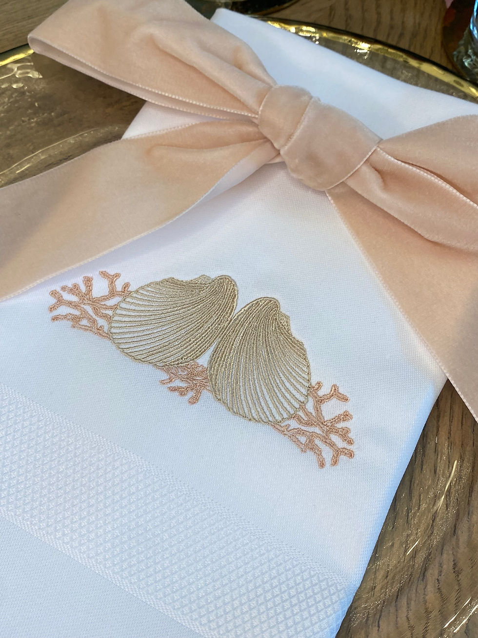 Thumbnail: Sea Shell Embroidered Napkin