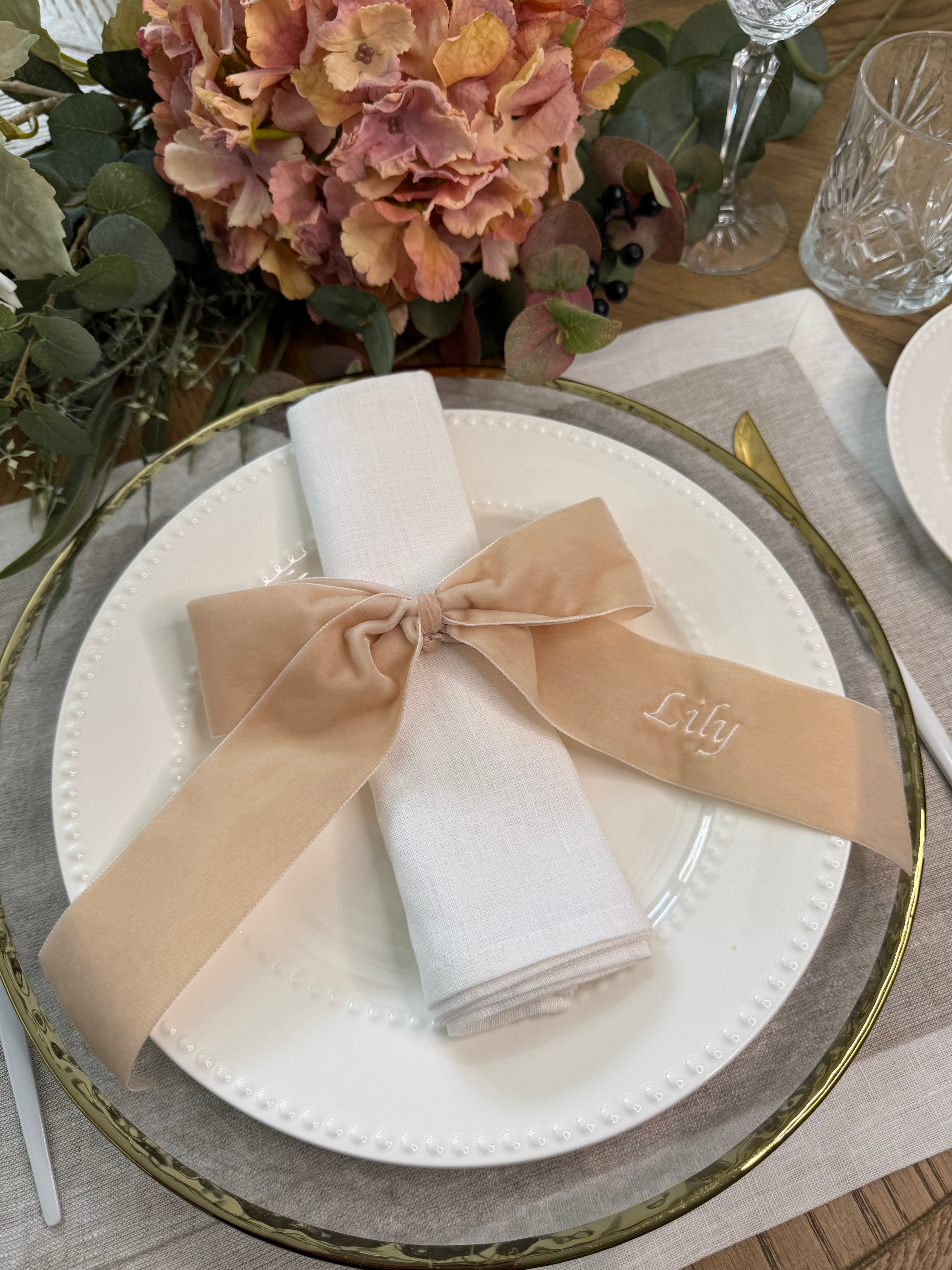 Velvet Wedding Table Bow