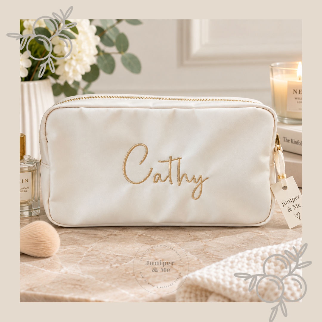Personalised Embroidered Nylon Pouch