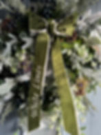 Velvet Personalised Embroidered Wreath Bow