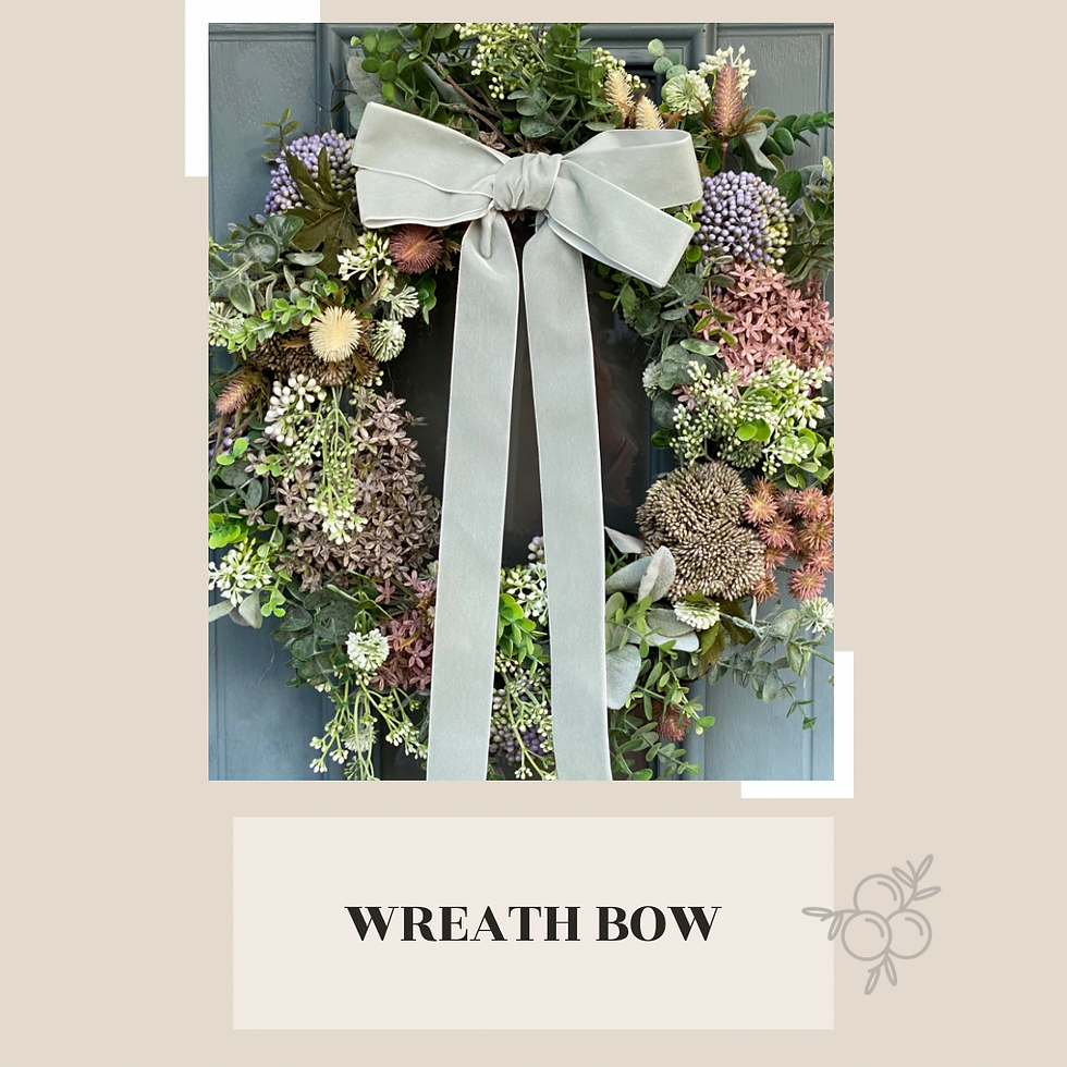 Medium Plain Velvet Wreath  Bow