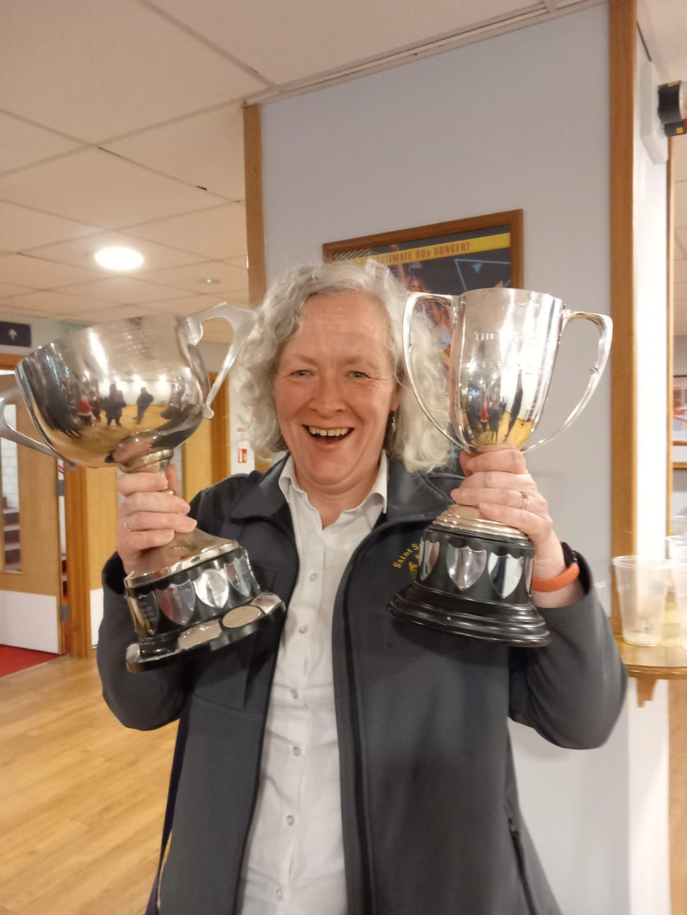 Bass Trombone Steph with the trophys
