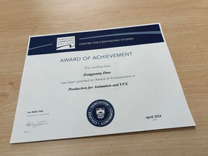Production for Animation and VFX Certificate