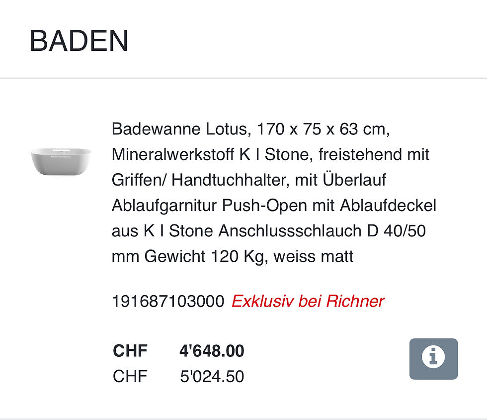 Miniaturbild: Lotus Freistehende Badewanne, Weiss Matt , Listenpreis 5024.- L 170 cm B  75 cm 