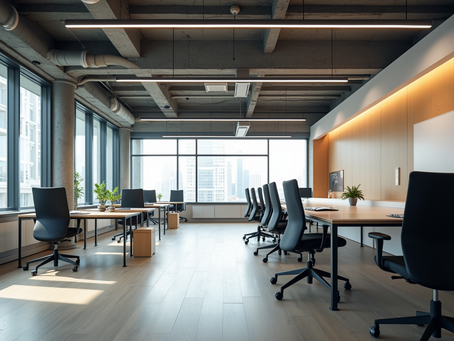 Open office space with efficient layout