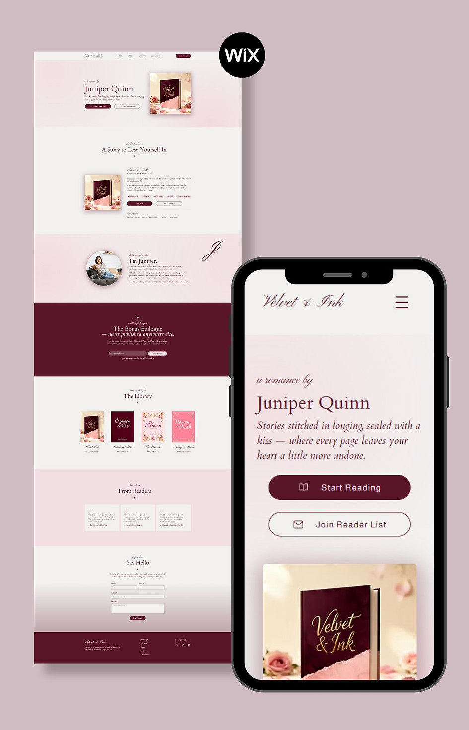 author website template