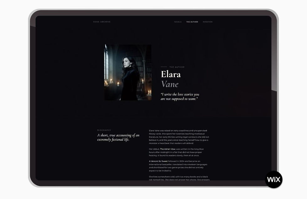 dark romance author website template