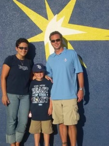 Family picture of Leigh, Sam and Dave.